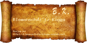 Blemenschütz Kinga névjegykártya