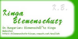 kinga blemenschutz business card
